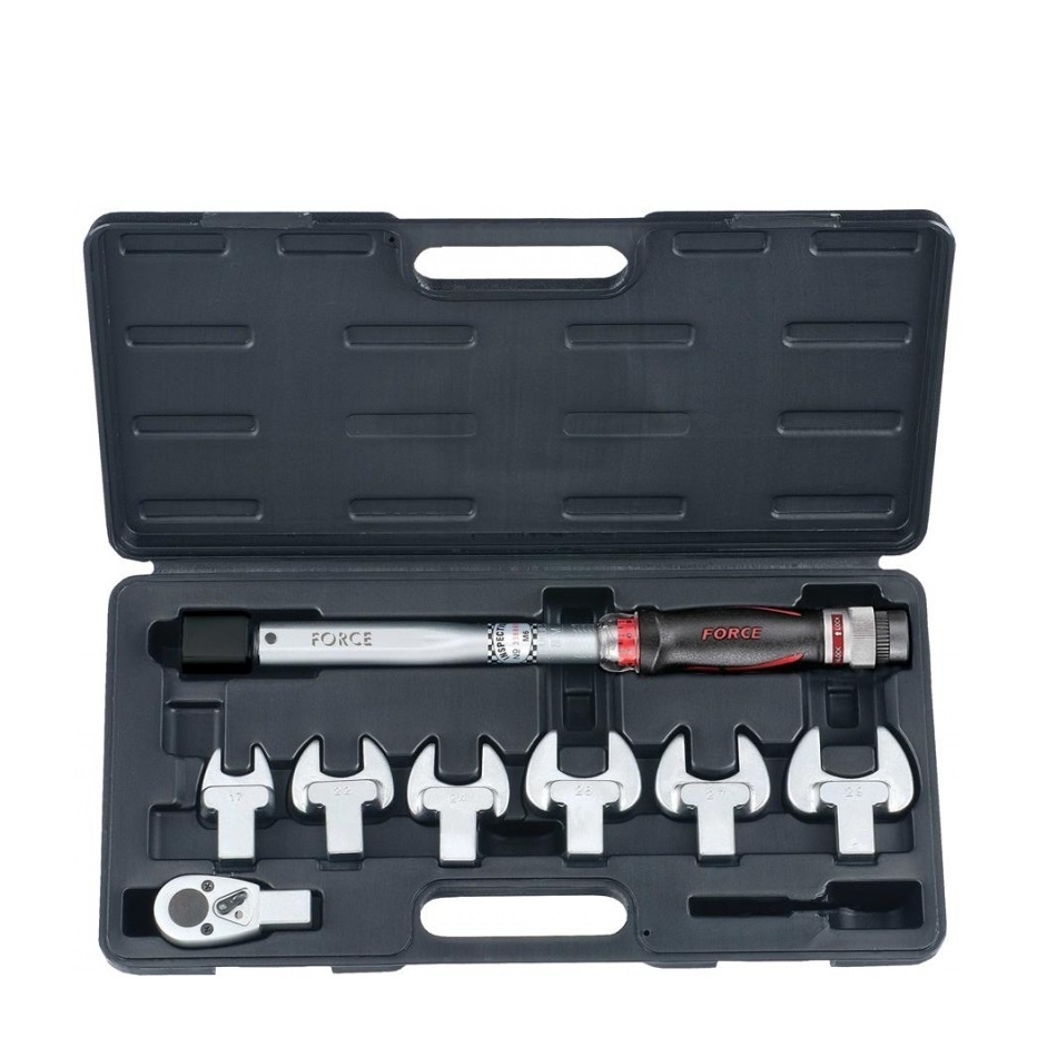 Force 8pc Head-interchangeable torque wrench & spanner set