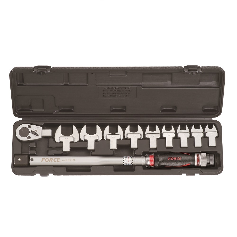Force 11pc Head-interchangeable torque wrench & spanner set