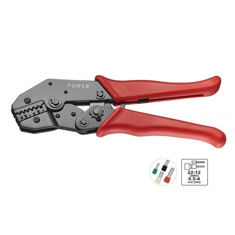Force Crimp pliers for insulated cord end