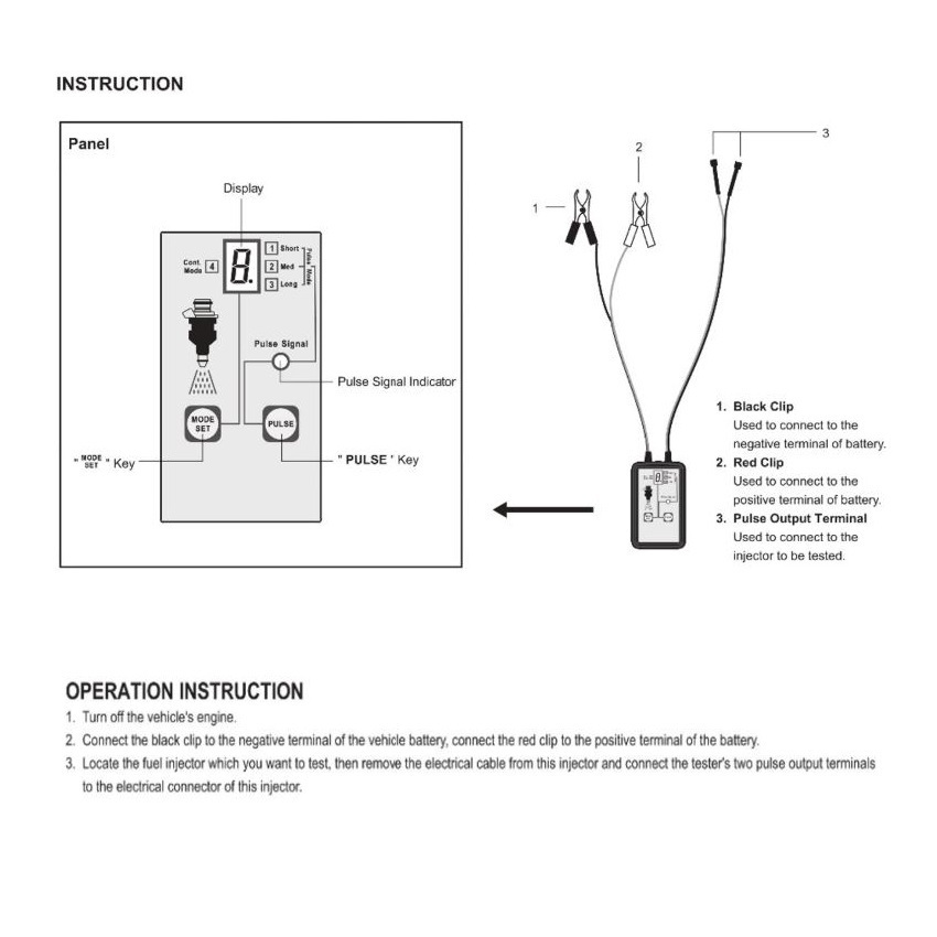 Force Fuel Injector Tester 12 Volt