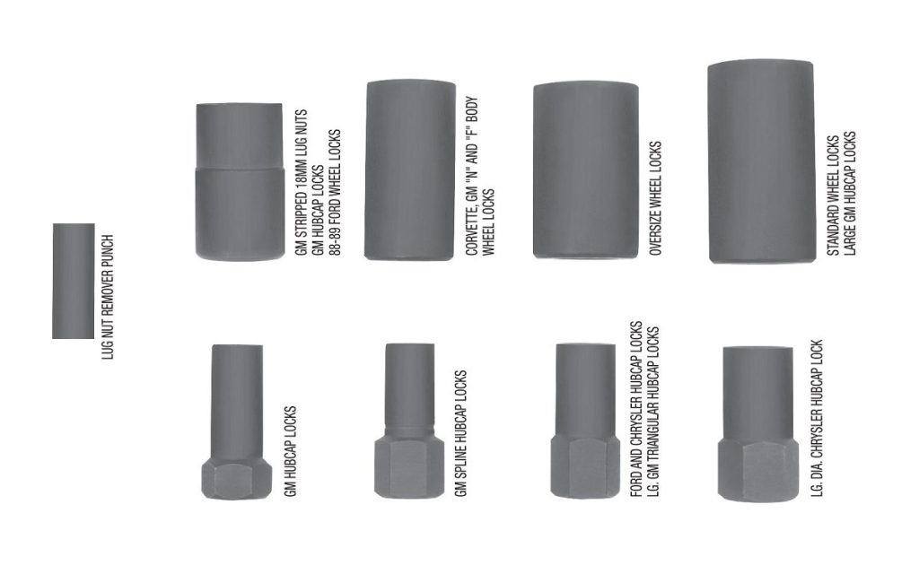Force Wheel Lock Removal Impact Socket Set 9pc