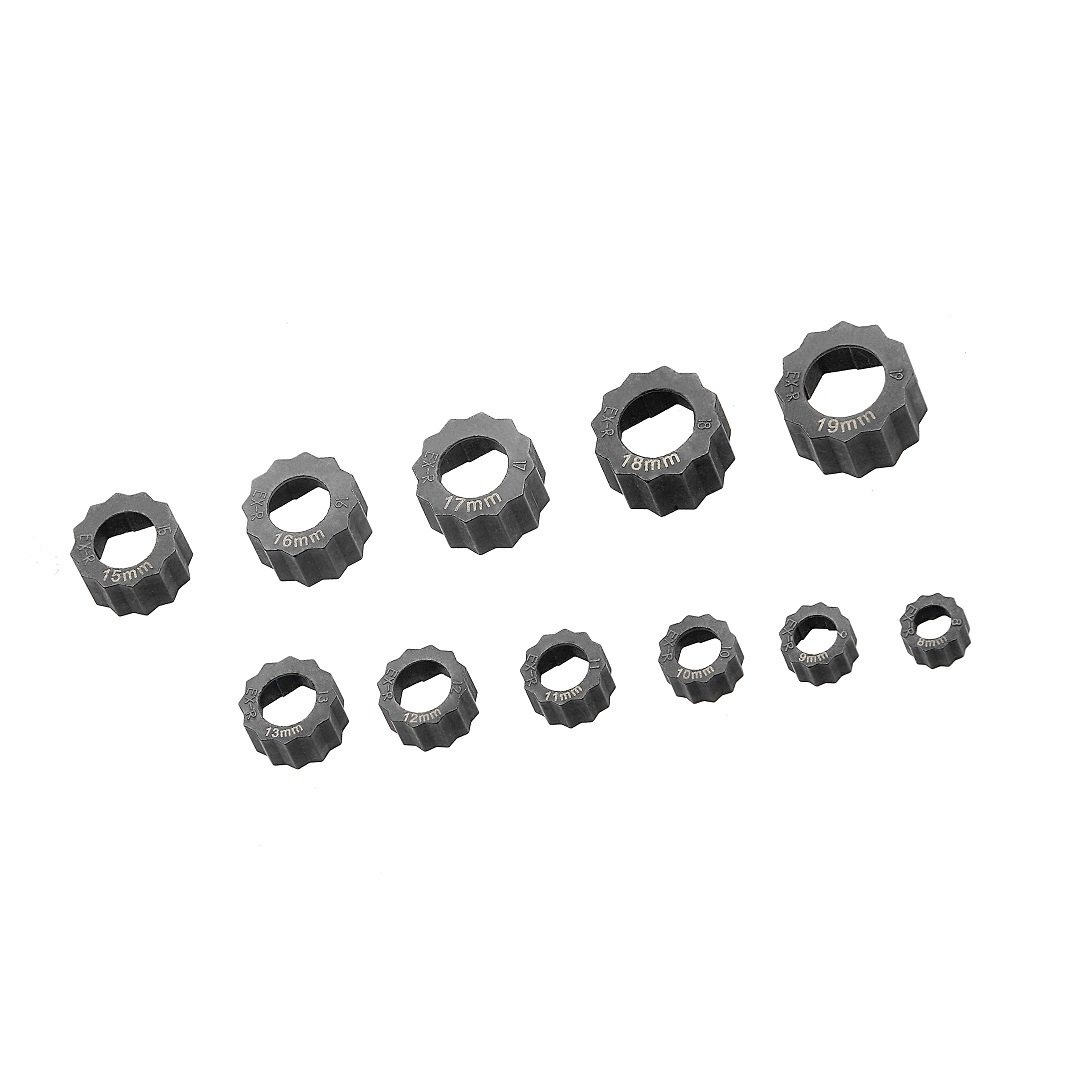 Force 12pc Damaged-nut/bolt extractor set