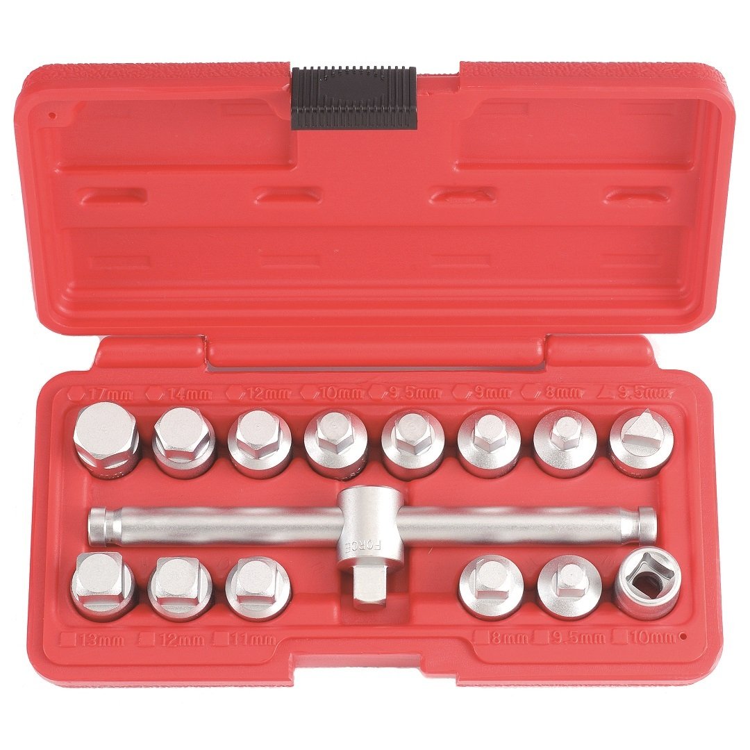 Force Oil Drain Plug Socket Set 15pcs
