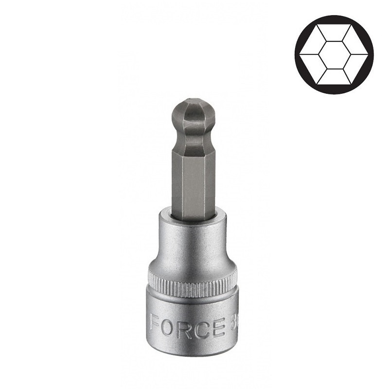 Force 3/8" Hex ball point socket bit (62mmL)