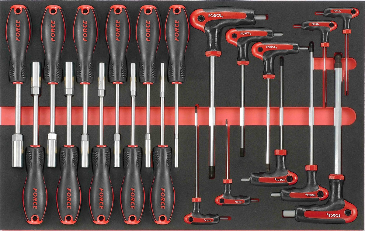 Force F2212 Foam Hex nut driver & Hex ball point grip key set 21pc