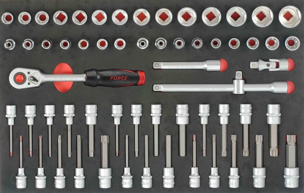 Force F4613 Foam 1/2" Socket Combination set 61pc