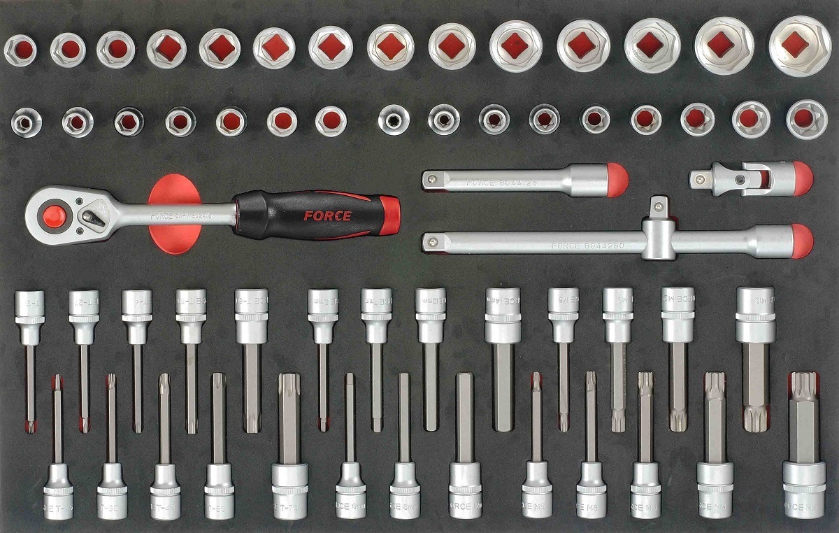 Force F4613 Foam 1/2" Socket Combination set 61pc