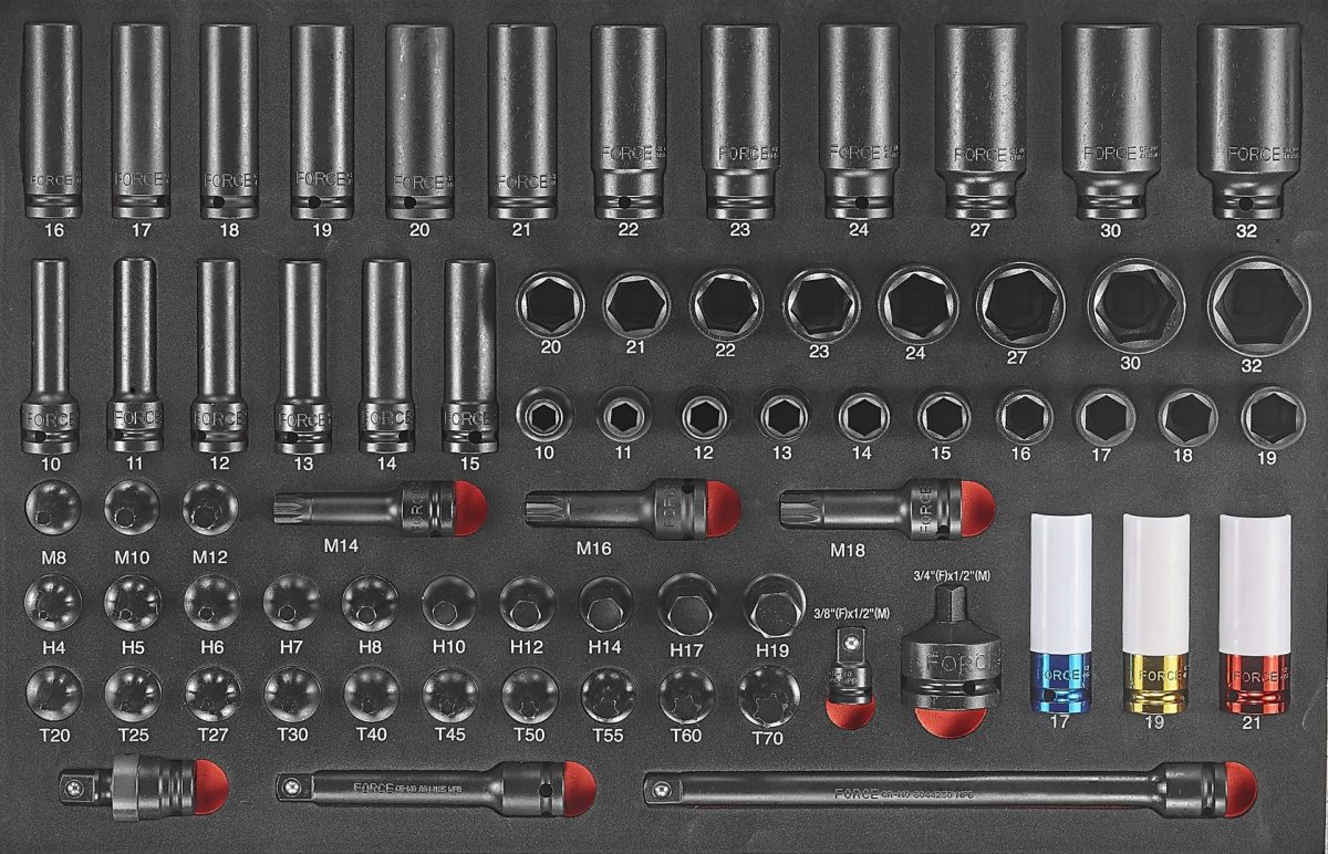 Force F4702 Foam Impact socket combination set 70pc
