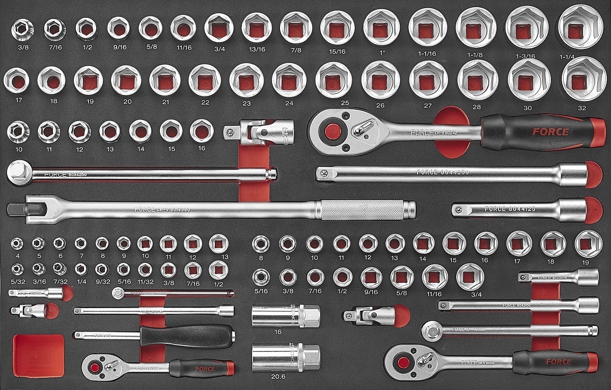 Force F4951 Foam Socket set MM & SAE 95pc