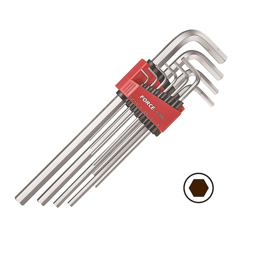 Force 10pc Extra long hex key set