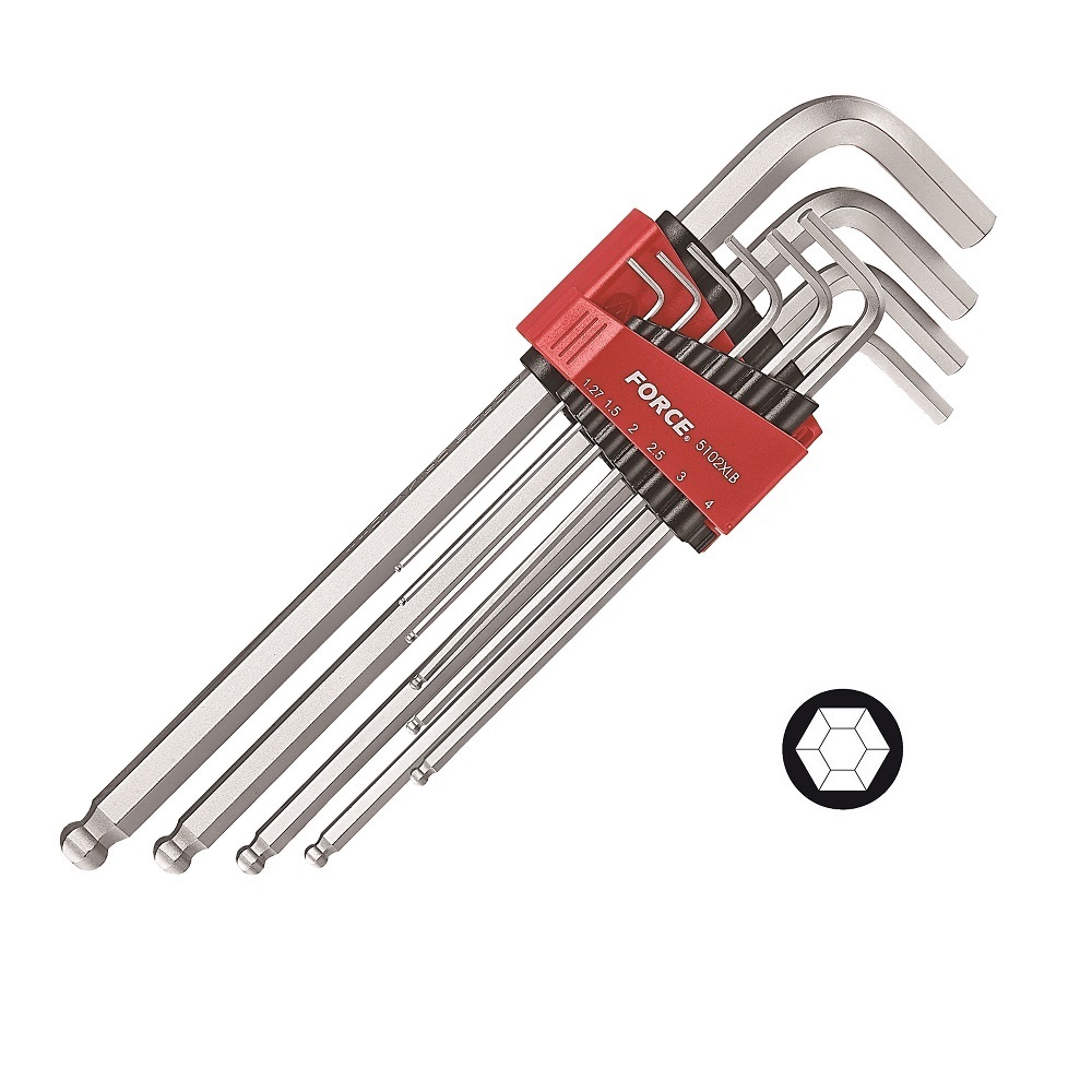 Force 10pc Extra long hex ball point key set