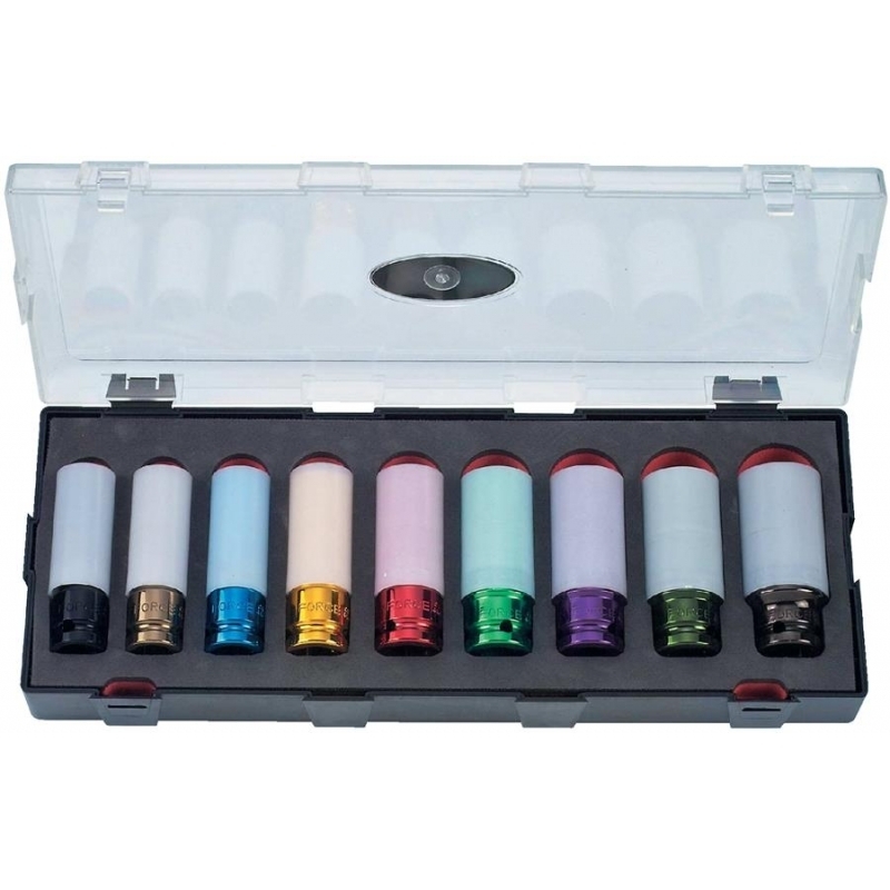 Force K4099 1/2" Wheel Nut Impact Socket Set 9pc