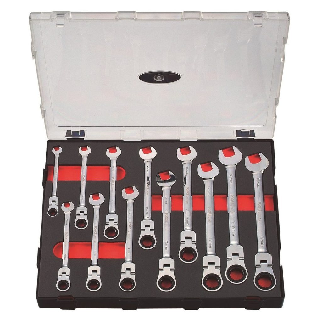 Force K51210F Flexible gear wrench set 12pc