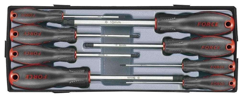 Force T20810B Hex ball point screwdriver set 8pc