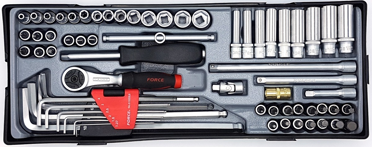 Force T2641 1/4" Socket combination set 65pc