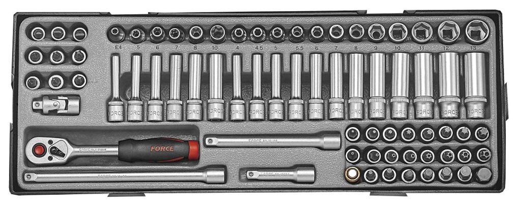 Force T2742-15 1/4" Socket combination set 74pc