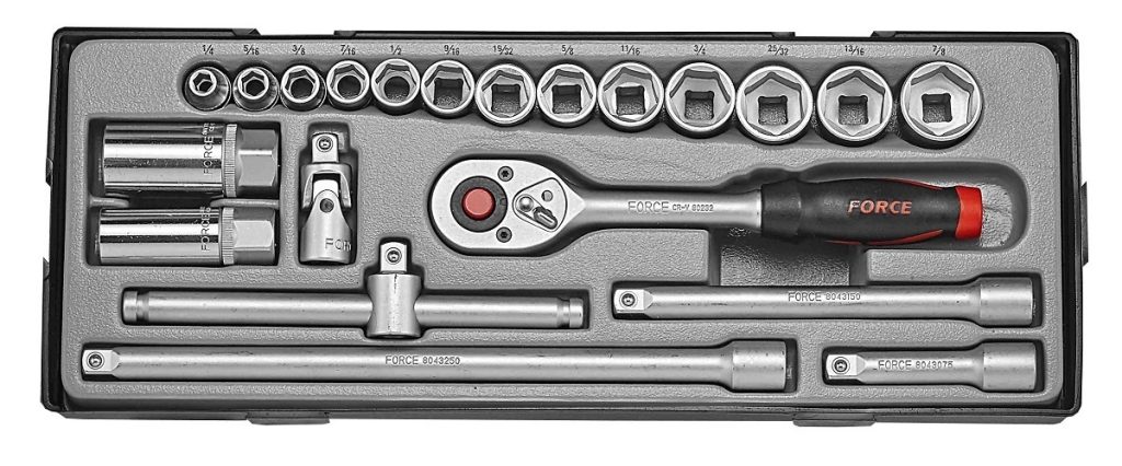 Force T3212 3/8" Socket set SAE 21pc