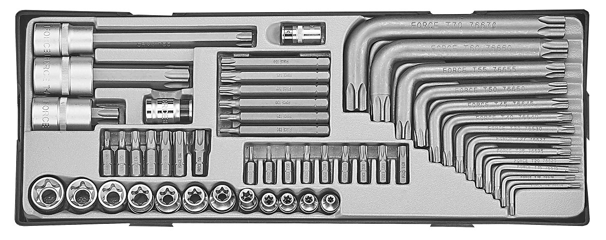 Force T3521 Star set 1/4"-3/8"-1/2" 52pc