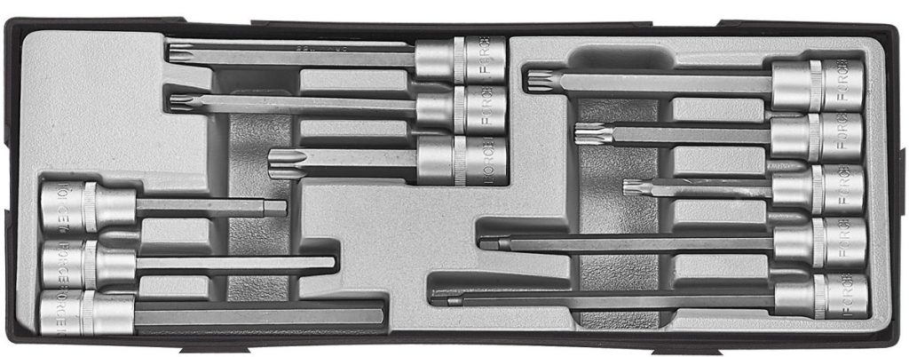 Force T4116 1/2" Socket bit set 11pc