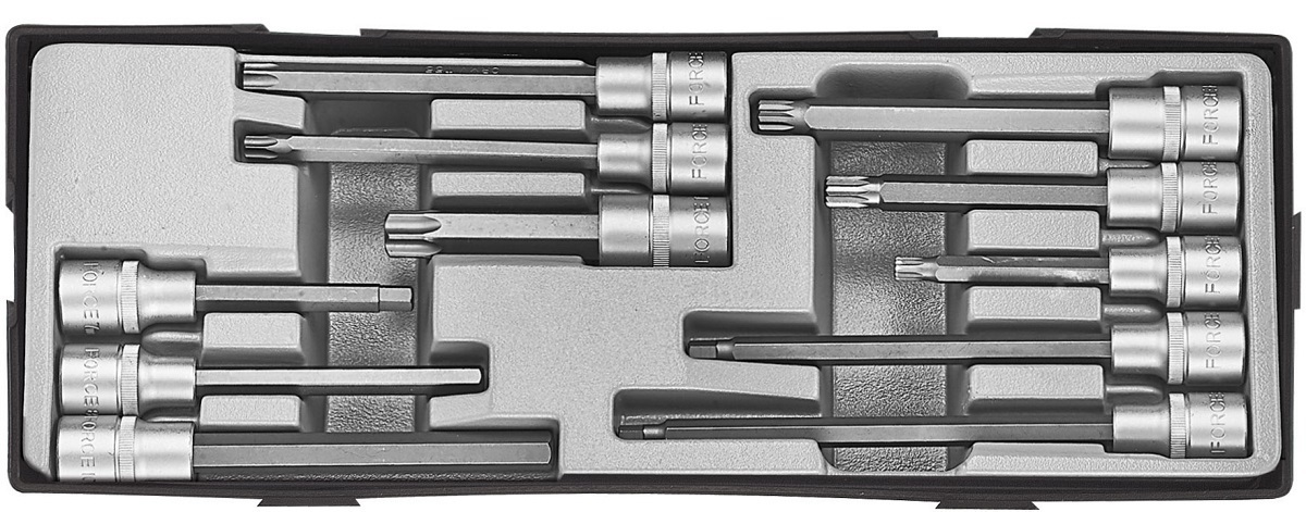 Force T4116 1/2" Socket bit set 11pc