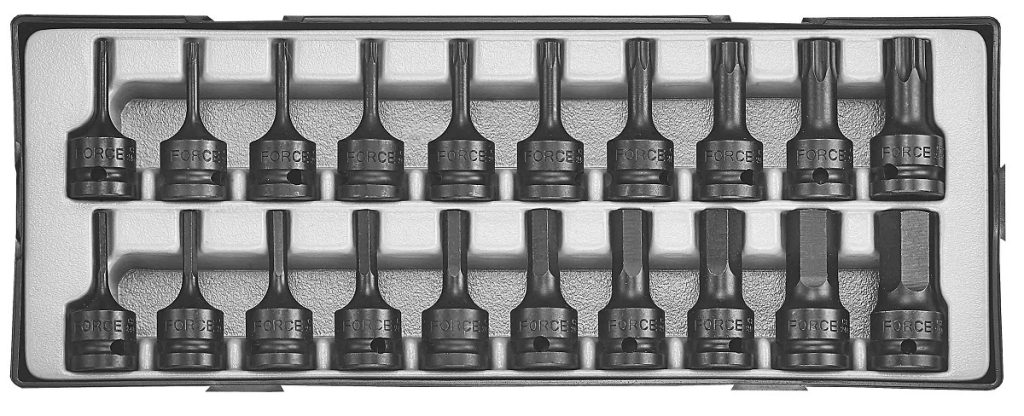 Force T4205 1/2" Impact socket set Hex & Star 20pc