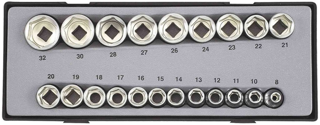 Force T4212 1/2" Socket set 21pc