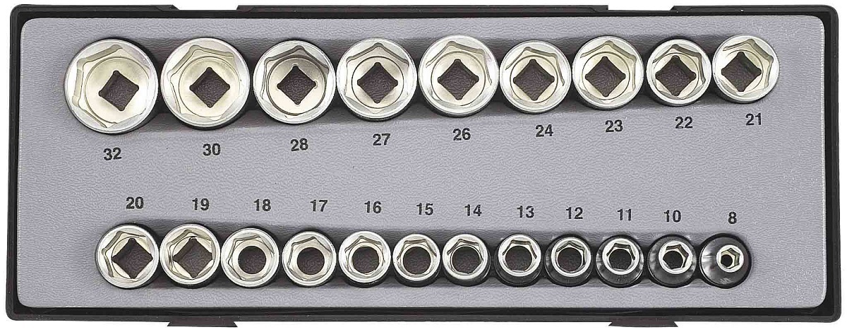 Force T4212 1/2" Socket set 21pc