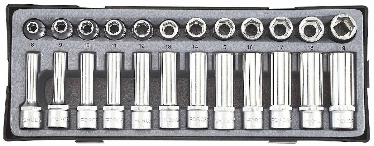Force T4248 1/2" Socket set 24pc
