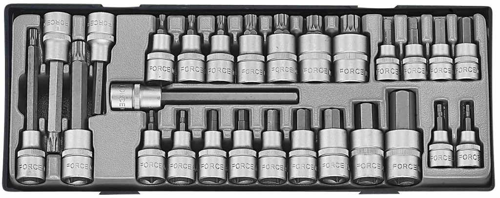 Force T4281 1/2" Socket set 27pc