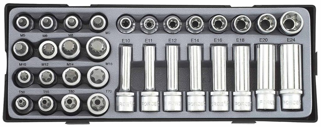Force T4322 1/2" Star & spline set 32pc
