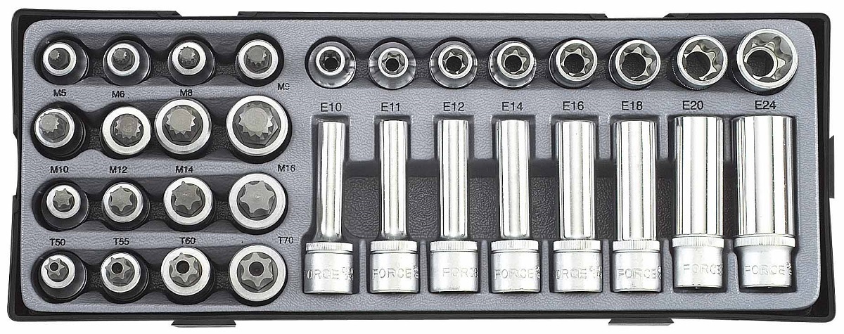 Force T4322 1/2" Star & spline set 32pc