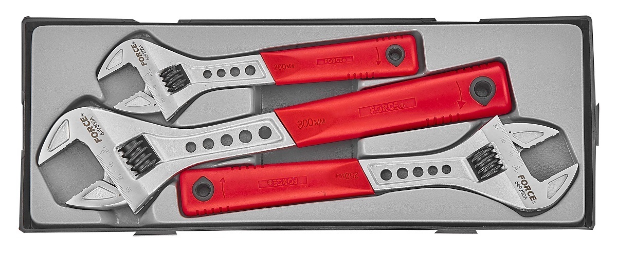 Force T5036A Adjustable gauged wrench 3pc
